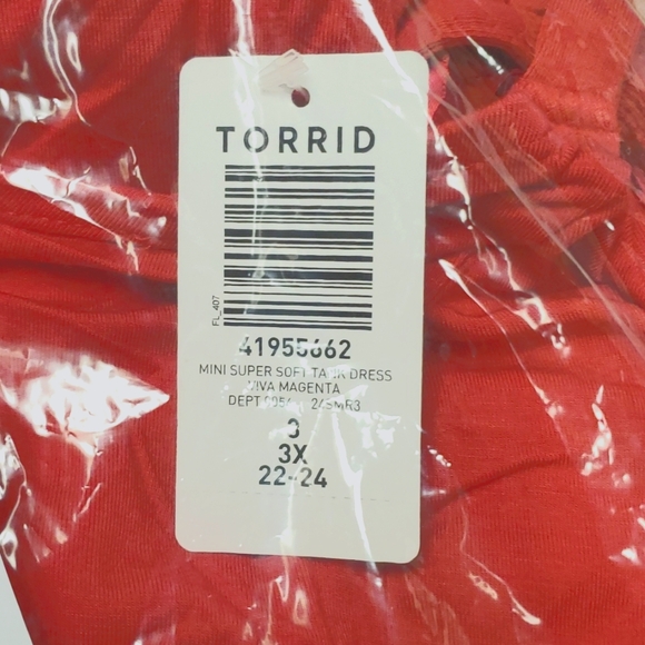 ❤NWT VINTAGE TORRID MINI TANK DRESS - VIVA MAGENTA RED - SUPER SOFT - PLUS SIZE - Picture 7 of 12